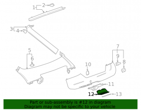 Inner Trunk Door Handle Chevrolet Volt 11-15