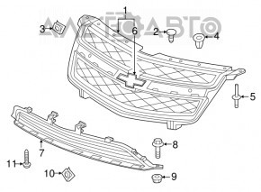 Chevrolet Volt 11-15 front bumper lower grille