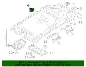 Volvo XC60 18-25 black rear right headliner plug