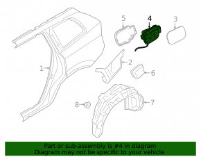Volvo XC90 16-25 T8 Fuel Filler Door Housing