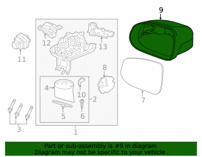 Right side mirror cover for Volvo XC90 16-25