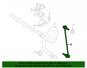 Front stabilizer link left Toyota Highlander 14-19 CTR
