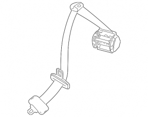 Seat belt 3 row right Audi Q7 4L 10-15 black