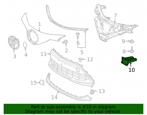Central grille bracket for Toyota C-HR 18-23