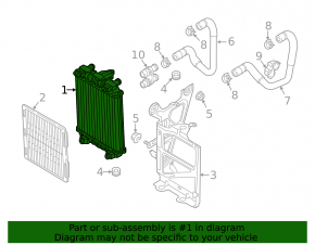 Additional water cooling radiator for VW Jetta 13-18 USA, 2.0T