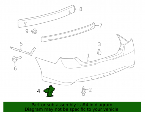 Rear bumper mount lower left Toyota Camry v50 12-14 usa, mount broken