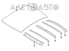 Metal roof Hyundai Sonata 15-19 without hatch, sawed off, butt