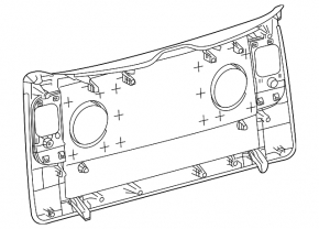 Lower tailgate trim Toyota Sienna 21-25 black, JBL