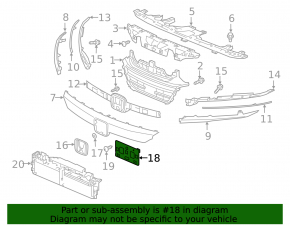 Front license plate holder Honda Accord 18-20