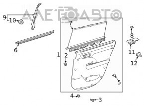 Rear right window lift control trim Toyota Highlander 20- black