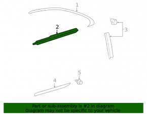 Door-glass molding, central rear right, chrome, Lexus ES350 07-12