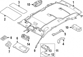 Hyundai Tucson 2022-2026 headliner without sunroof, gray, creases, dry-cleanable
