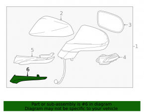 Left side mirror molding for Lexus NX200t NX300 NX300h 15-21 chrome