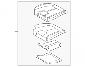 Hyundai Santa FE 21-23 passenger seat cushion upholstery, black fabric, heated, cleanable