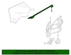 Glass seal inside rear right door Audi A5 F5 17-