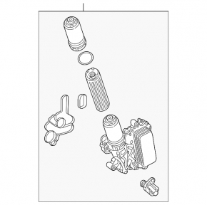 Engine oil filter housing with cooler Mercedes W167 GLE 450 20-23 3.0h