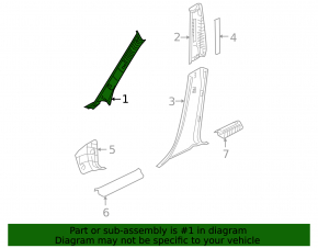 Front pillar trim left Mazda3 03-09 gray