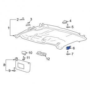 Rear left ceiling hook for Ford Explorer 20-23 gray