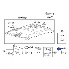 Rear left ceiling hook for Ford Explorer 20-23 gray