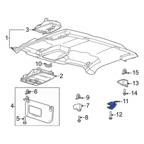 Rear left ceiling hook for Ford Explorer 20-23 gray
