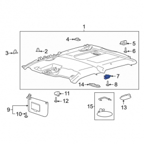 Rear left ceiling hook for Ford Explorer 20-23 gray