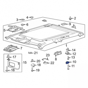 Rear left ceiling hook for Ford Explorer 20-23 gray