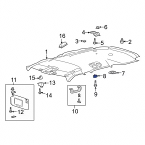 Rear left ceiling hook for Ford Explorer 20-23 gray