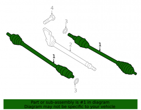 Front left axle shaft Mazda3 2.3 03-09