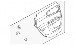Door trim card rear right Ford Bronco Sport 21-25 cloth black