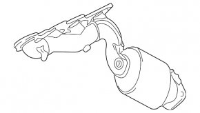 Left exhaust manifold with catalytic converter Lexus LS460 07-12