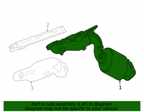 Left exhaust manifold with catalytic converter for Lexus LS460 07-17, rusty, with lambda sensor