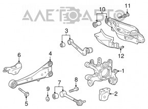 Rear left longitudinal control arm Lexus NX 15-21