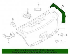 Trunk lid gutter trim left BMW 5 G30 17-23 on body