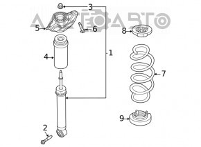 Shock absorber support rear left Nissan Rogue 21-23