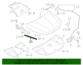 Hood shock absorber left Subaru Forester 14-18 SJ 2.0