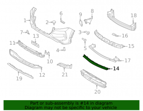 Front Bumper Absorber Lower Nissan Rogue 21-23 US built