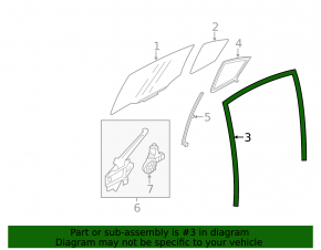 Rear left glass seal Subaru Impreza 4d 17-21 GK