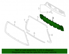 Lower grille of the front bumper of the Mitsubishi Outlander Sport ASX 11-12 pre-restyling