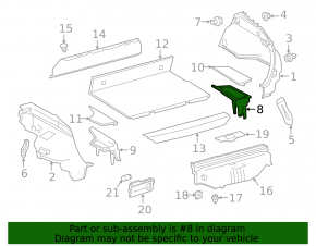 Trunk pocket box right Toyota Prius 50 Prime 17-22