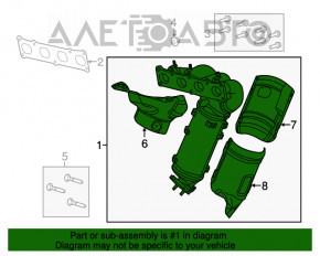 Exhaust manifold with catalytic converter Chrysler 200 15-16 2.4