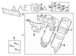 Exhaust manifold with catalytic converter Chrysler 200 15-16 2.4