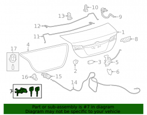 Toyota Camry v50 12-14 usa trunk lid lock cylinder