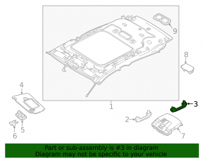 Right ceiling handle for Infiniti QX30 17-19
