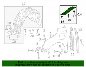 Seal wing hood-wing left Honda Clarity 18-21 usa broken