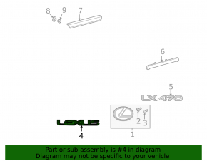 Emblem inscription Lexus tailgate Lexus GX470 03-09