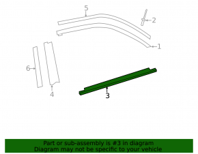 Molding door-glass central rear right Toyota Camry v50 12-14 usa butt