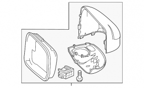 Left side mirror assembly for Honda CRZ 11-12
