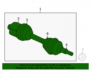 Drive axle shaft front left GMC Terrain 10-17 2.4 rusty