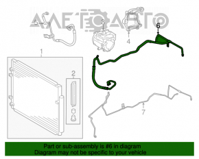 Air conditioning hose compressor-heater Toyota Highlander 14-16 3.5
