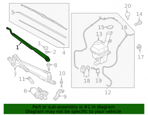 Left wiper arm Kia Niro 17-22